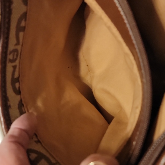 Vintage Etienne Aigner Logo Purse Shoulder Bag 5 Compartment 8x14 - Picture 6 of 9